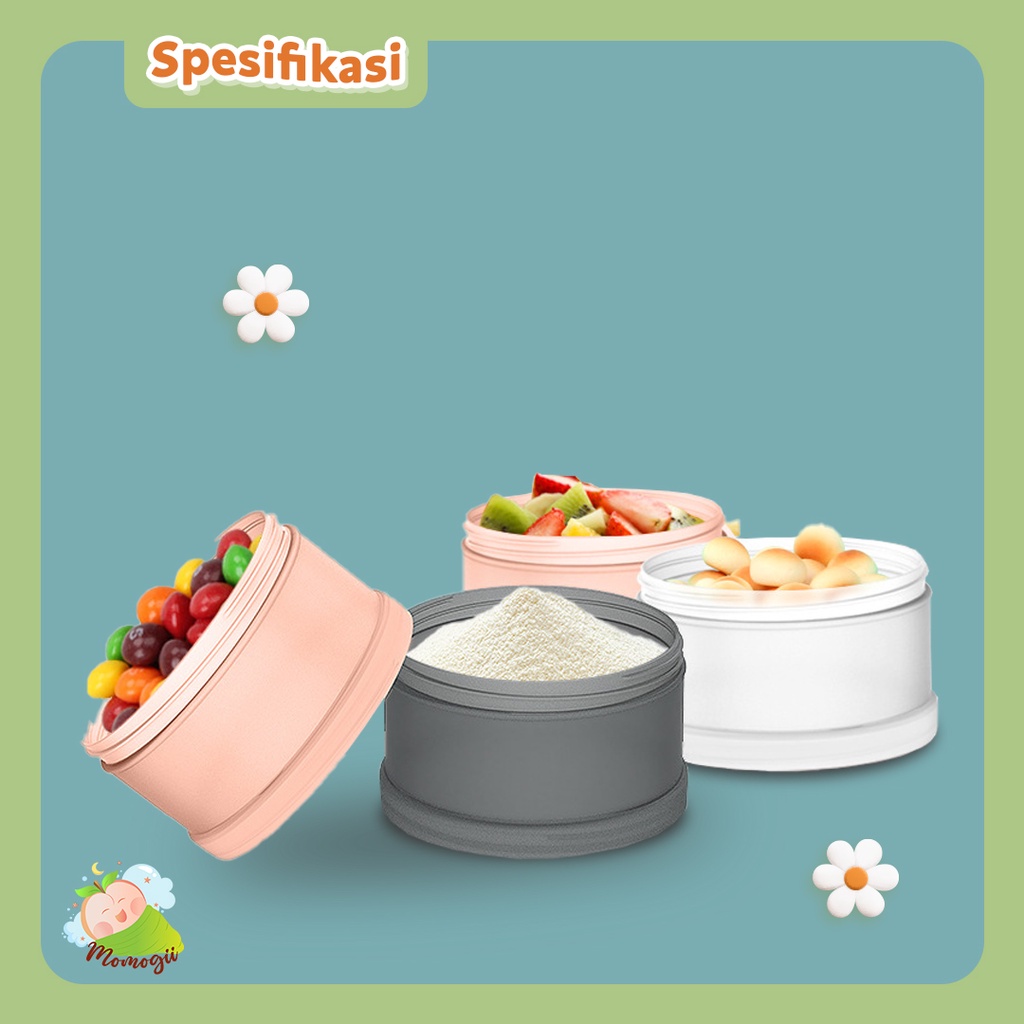 MOMOGII Tempat Susu Bubuk Dispenser 4 Susun