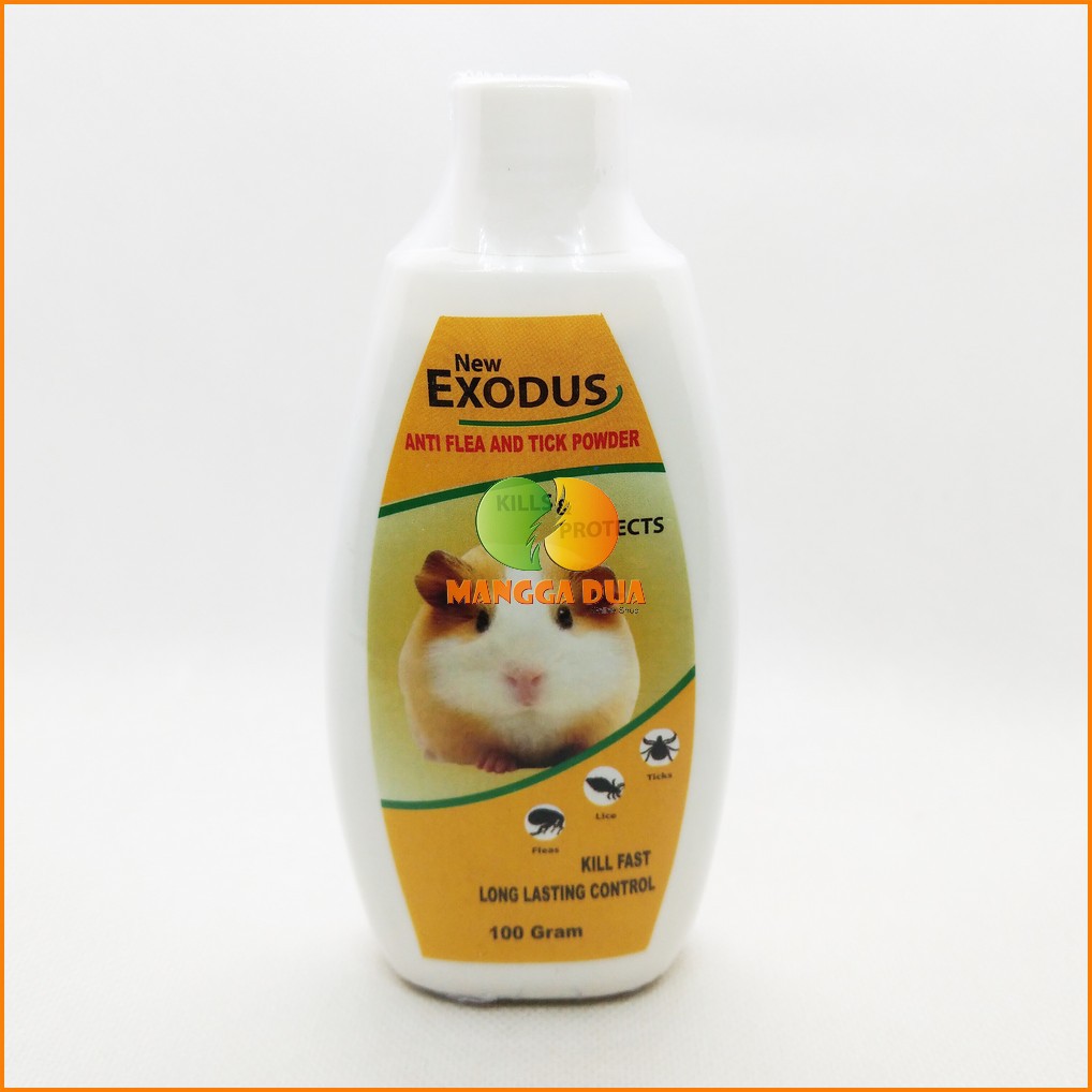 BEDAK TALK POWDER Exodus Anti Flea Tick Hamster 100 gram Original - Bedak Talc Anti Kutu Hamster