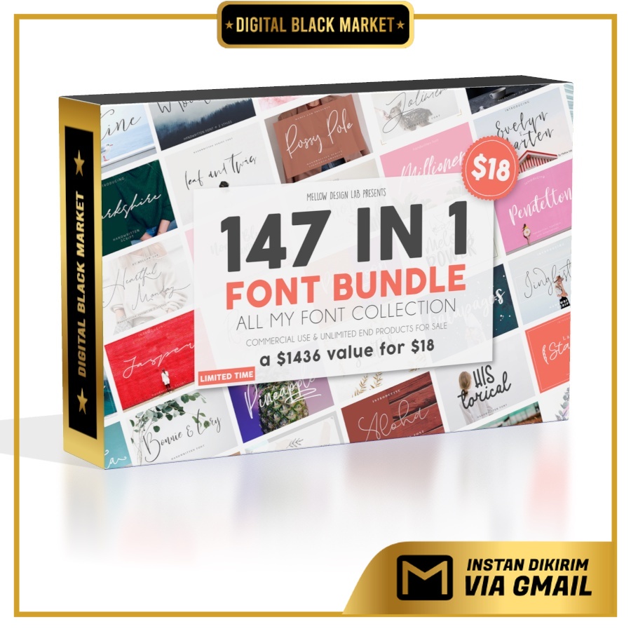 147 In 1 Font Bundle Sale