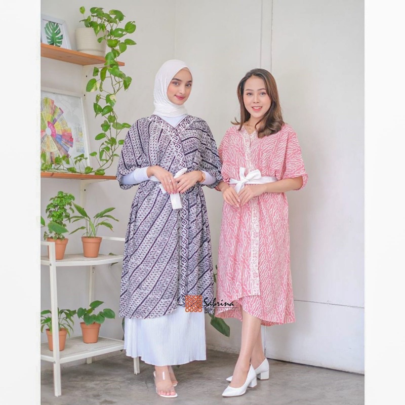 Kaftan Batik Paris With Belt by Sabrinabatik Modis Kekinian Cap Simple Kondangan