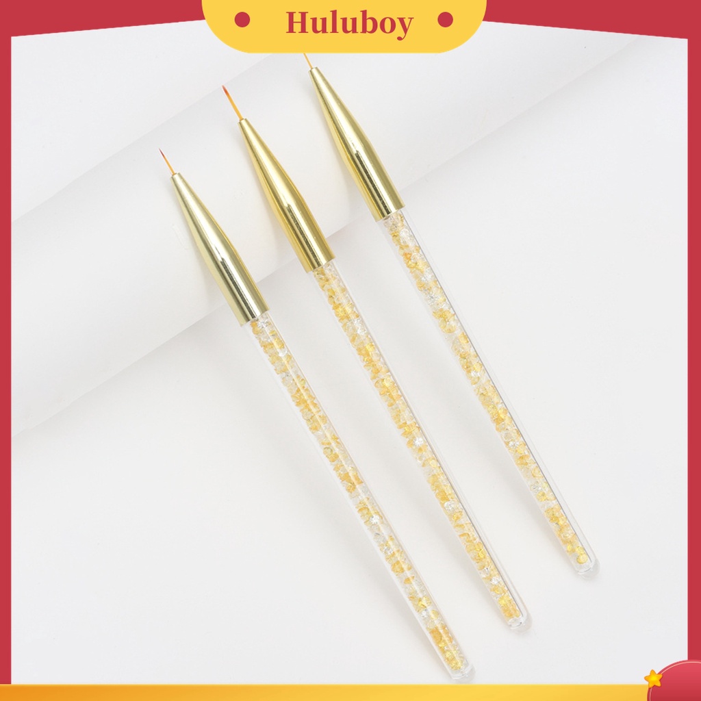 Huluboy Huluboy♡ 3 Pcs Pen Liner Bahan Nilon Wol Untuk Menggambar Nail Art