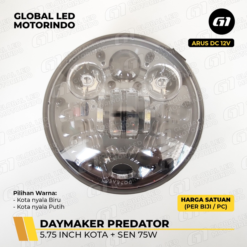 [WERACE] DAYMAKER 5,75 INCH 16 LED 75 WATT LAMPU KOTA + SEN / SEIN KUNING DUS HITAM POLOS D2 KUNING PUTIH