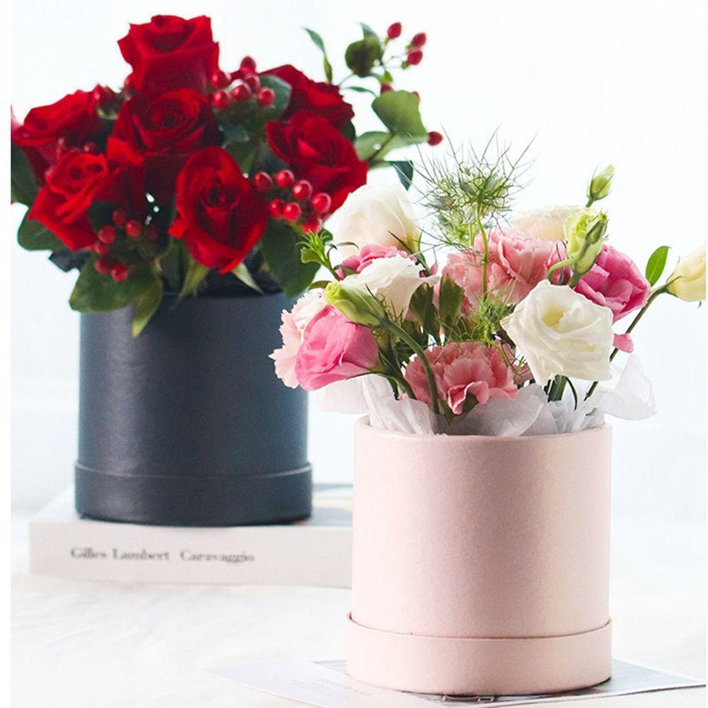 Lanfy Flower Box Candy Round Rose Flower Bunga Buket Penyimpanan Bunga Valentine Day Hug Bucket