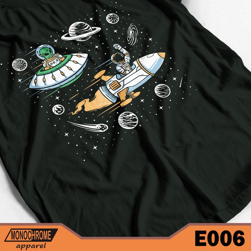 E006 Kaos Baju Distro Pria Astronot Astronaut Dewasa