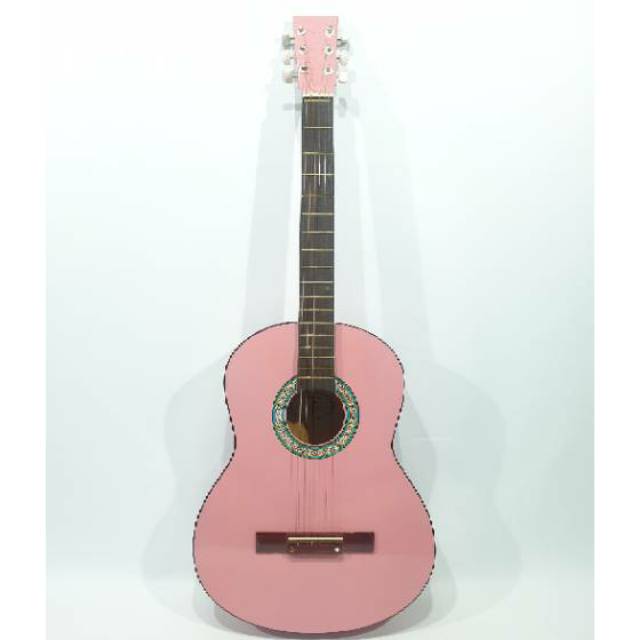 Gitar Akustik Merk Yamaha Warna Pink Bulat Senar String Jakarta Murah