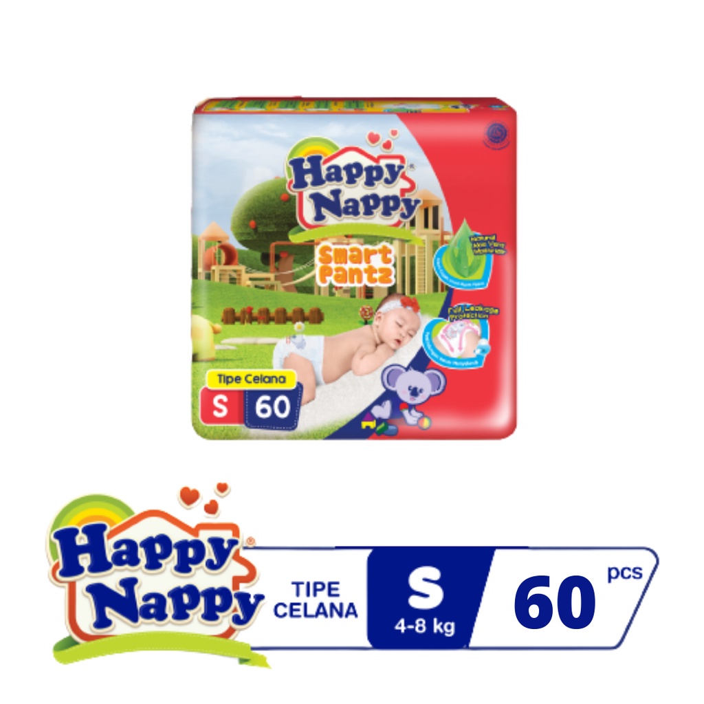 Promo Harga Happy Nappy Smart Pantz Diaper S60 60 pcs - Shopee