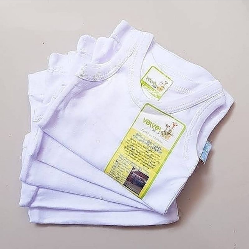 Velvet singlet putih bayi &amp; anak / kaos dalam