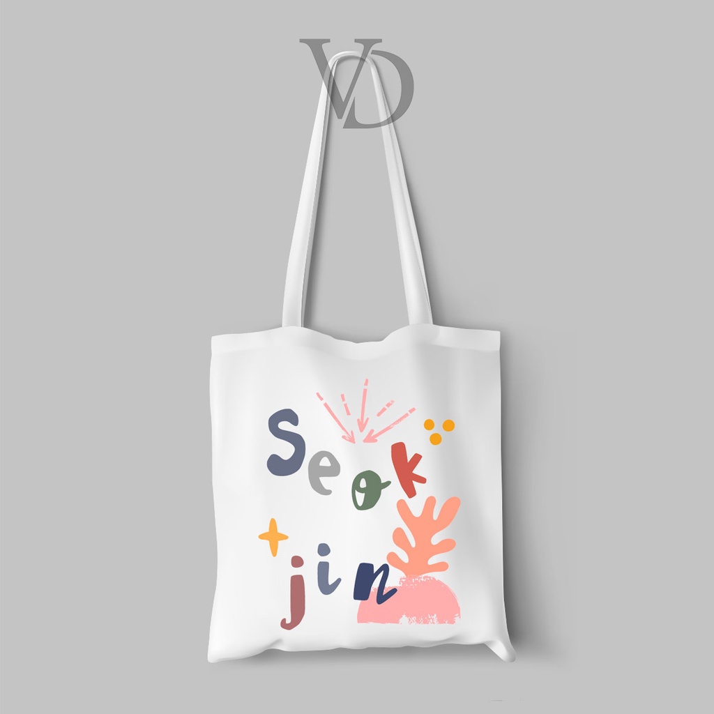 ARMY Tote bag totebag Kanvas Bergambar Tulisan Nama member KPOP