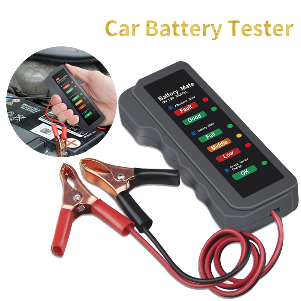 Alat Diagnostik Alternator Tester Baterai Digital 12v Dengan Lampu Led Untuk Mobil