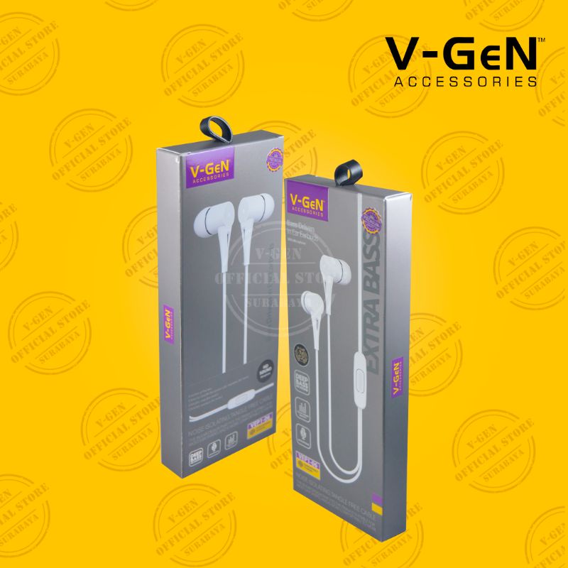Headset Murah V-GeN VEP1-06 Wired Handsfree Earphone Headset Original Extra Bass