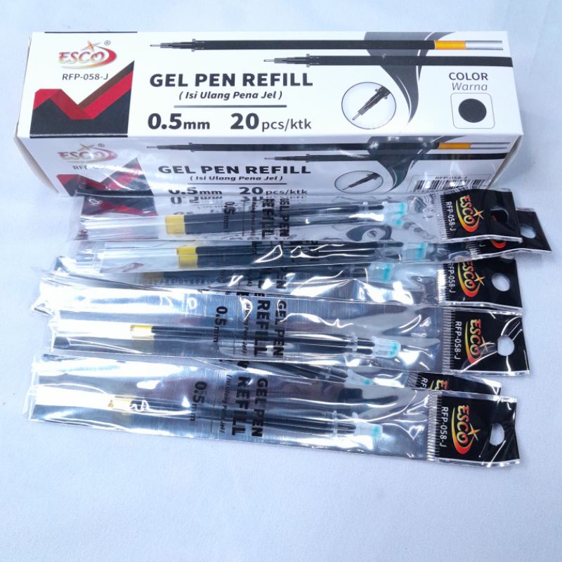 

Isi Pulpen / Gel Pen Refill Esco 0.5mm Isi 20pcs