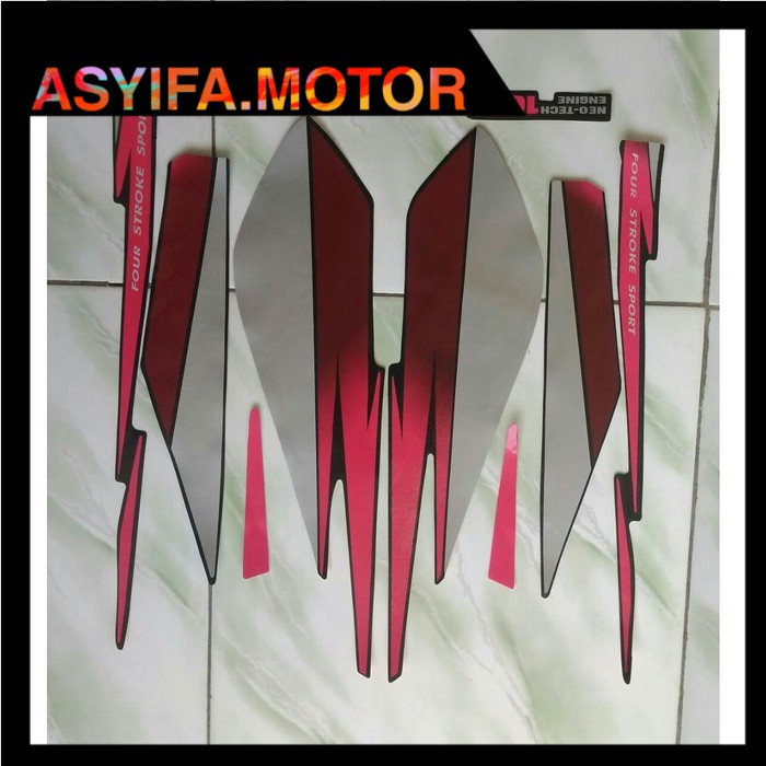 stiker striping honda gl pro 95 - Merah - Hijau