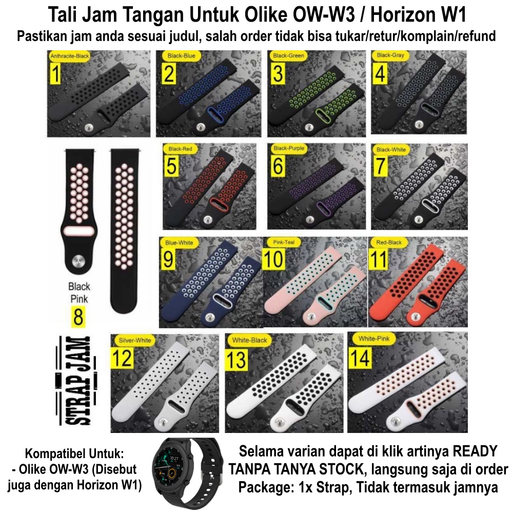 NKL Tali Jam Olike OW-W3 Horizon W1 - Strap 20mm Silikon Model Nike Breathable