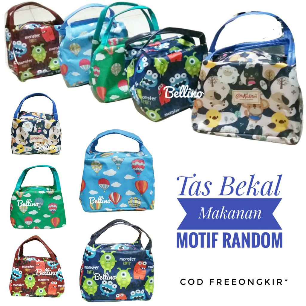 Tas Bekal Makanan Motif Lucu Random Murah Tas Tenteng Bekal Lunch Bag Tas Kotak Makan Tas Serbaguna