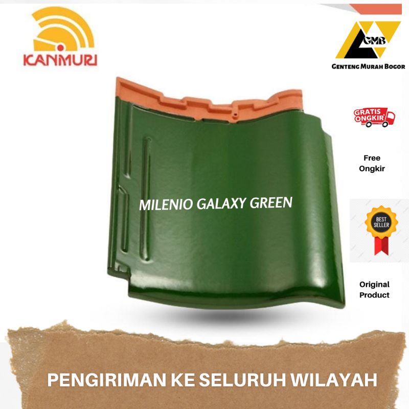 Genteng Kanmuri Kenteng Keramik Atap Rumah Murah Awet Tahan Lama - Type Milenio Hijau