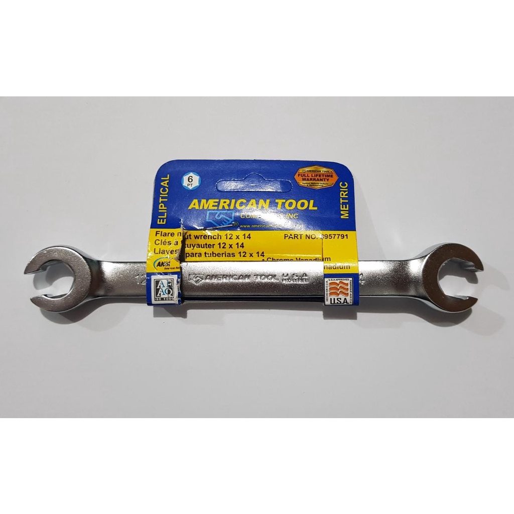 KUNCI NEPEL 12 X 14mm/ KUNCI NEPEL 12 X 14/ FLARE NUT WRENCH AMERICAN TOOLS 6PT