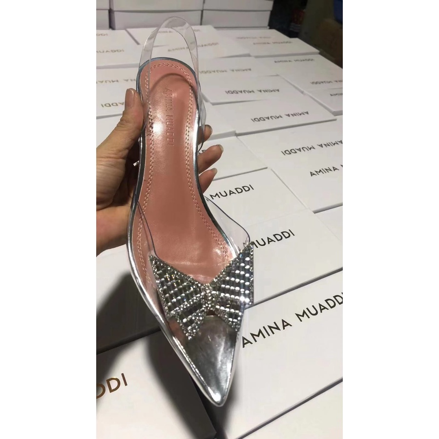 Heels kaca Transparan Amn03 heels 4 , 7 , 2cm