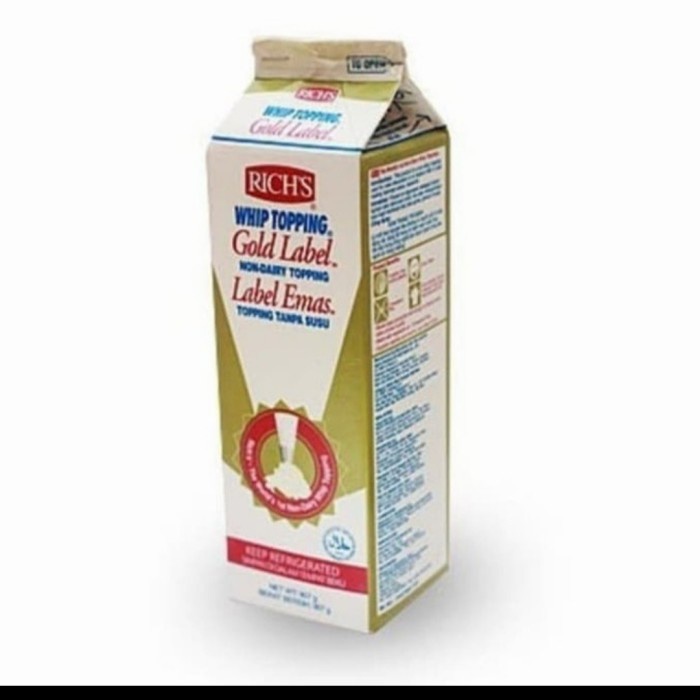 

ORIGINAL MURAH RICH GOLD LABEL 970GR TOPPING CAKE & DESSERT KHUSUS OJOL INSTANT KURIR
