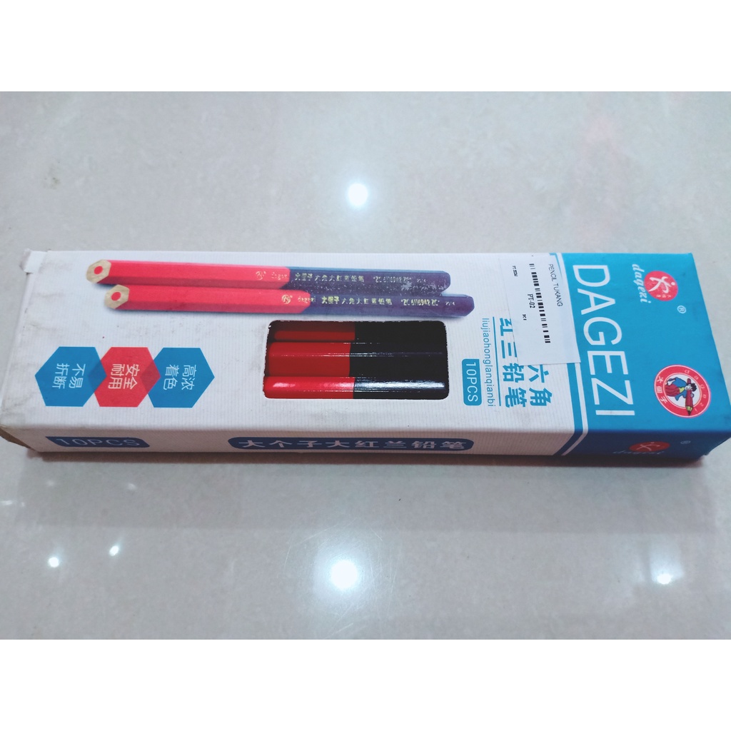 

TERMURAH PENSIL TUKANG KAYU Merah + Biru dan Merah / Pensil Pertukangan