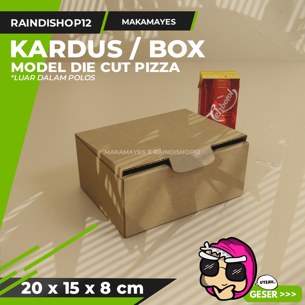 

BOX 20 X 15 X 8 CM KARDUS DIE CUT PIZZA KEMASAN PACKAGING KADO