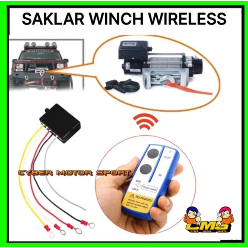 Saklar winch remot kontrol. saklar wireless untuk winch derek mobil. jeep. offroad. 4x4. jimny katan