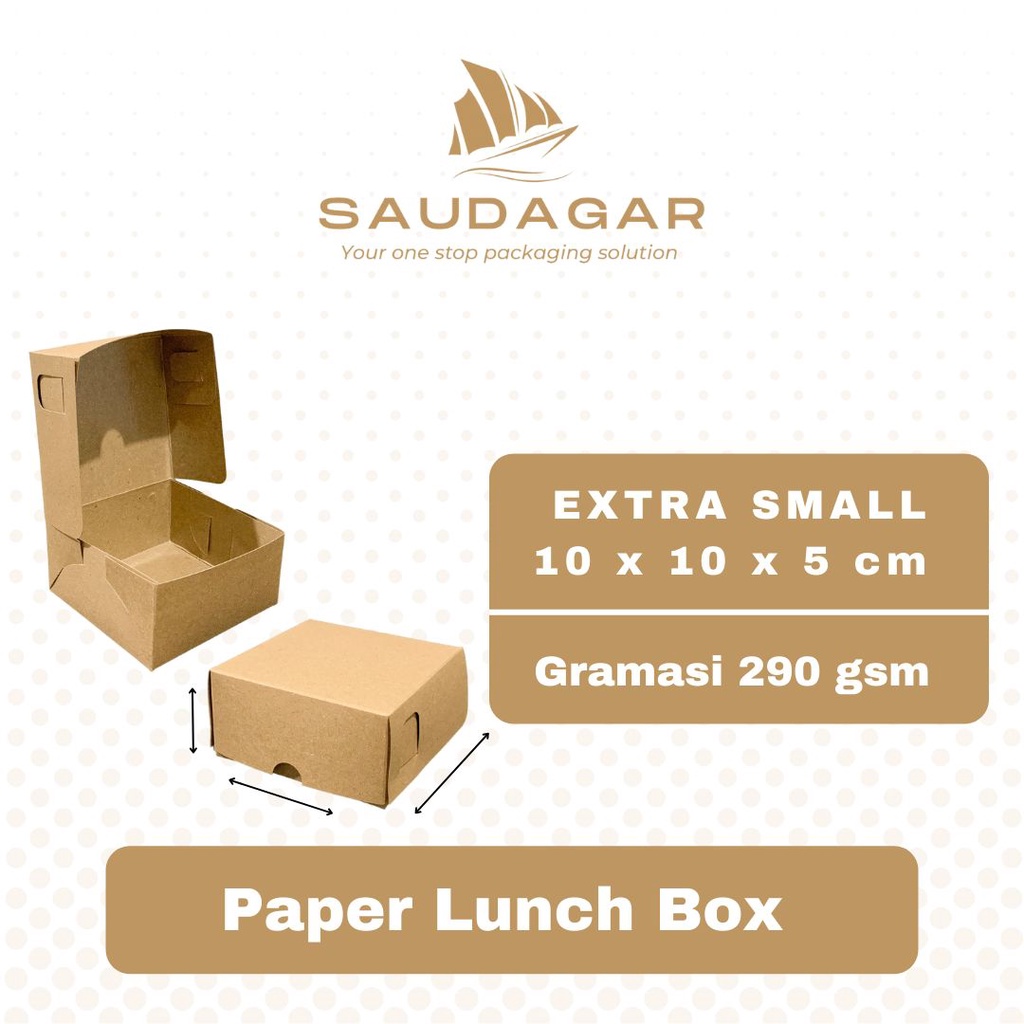 Paper lunch box kraft medium dan large / dus kotak nasi take away / paper box