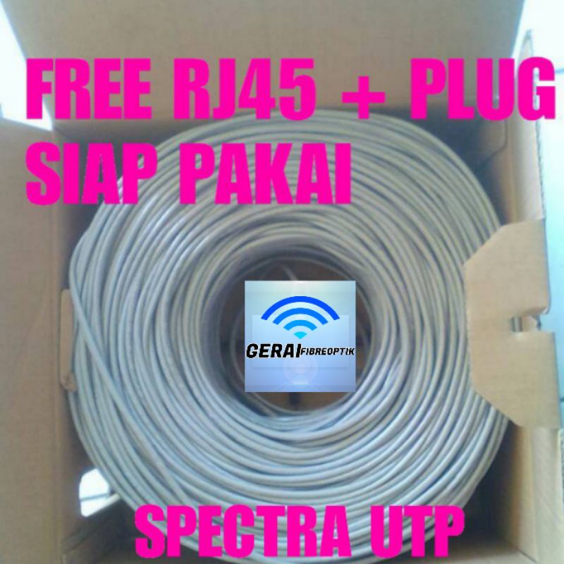 Kabel lan utp eceran per meter cat5e ecer (SIAP PAKAI FREE KONECTOR )