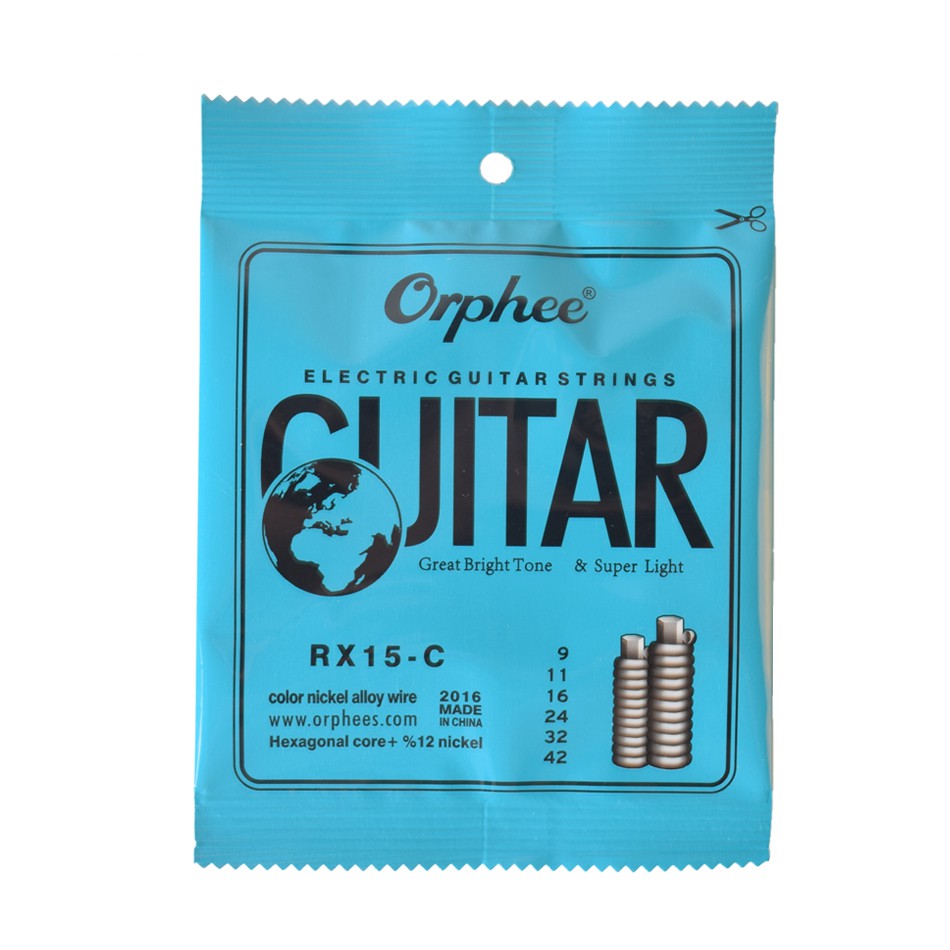 Orphee RX15-C 9-42 Senar Gitar Elektrik Warna Warni Pelangi Super Light