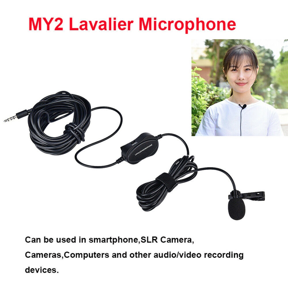 Microphone Clip On Professional Recording Lavalier Video Microphone Clip 3.5mm - MY2 - Black