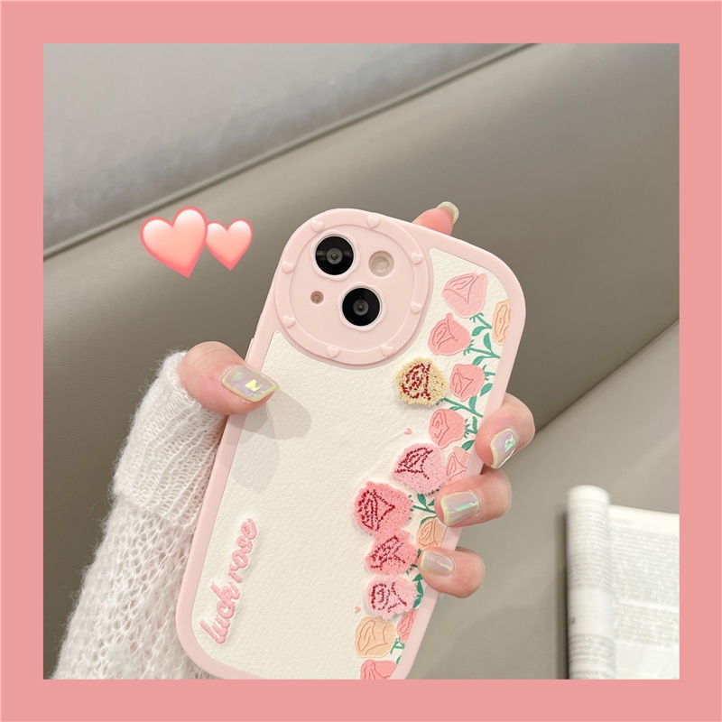 Case Motif Bordir Bunga Tulip Untuk iphone 12 13 11 Pro Max X Xs Max Xr Yih8