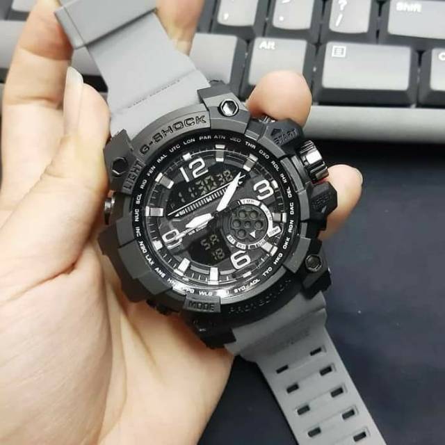 Jam Tangan Gshock GG1000 Anti Air - Hitam tali Abu