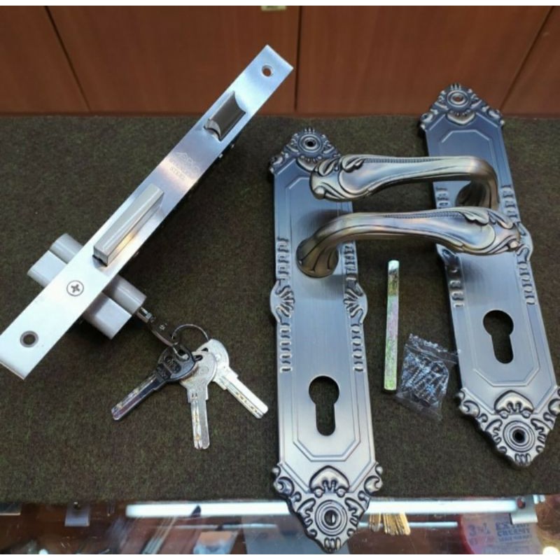 handle pintu kamar tidur set / hendel paket komplit BISA COD / gagang pintu kamar ANTIK satu set