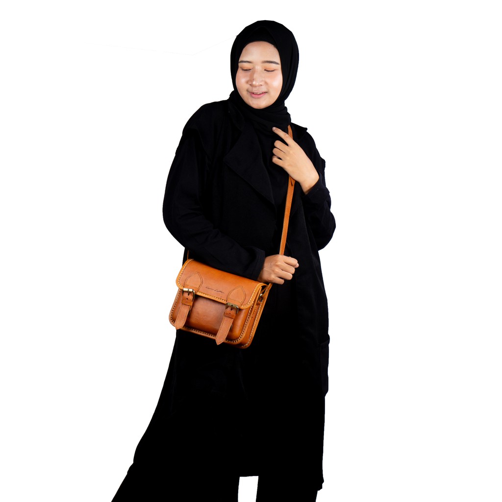 Kenes Leather Sling Bag Wanita Tas Selempang Kulit Asli Soul Nabati - Free Grafir Nama