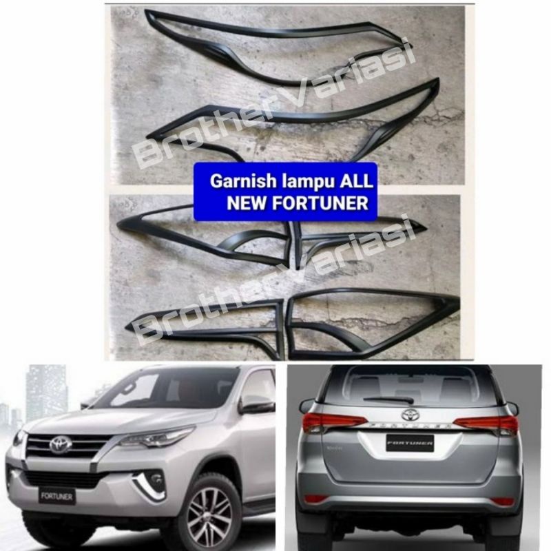 Paket garnish lampu hitam doff All New Fortuner VRZ 2016.