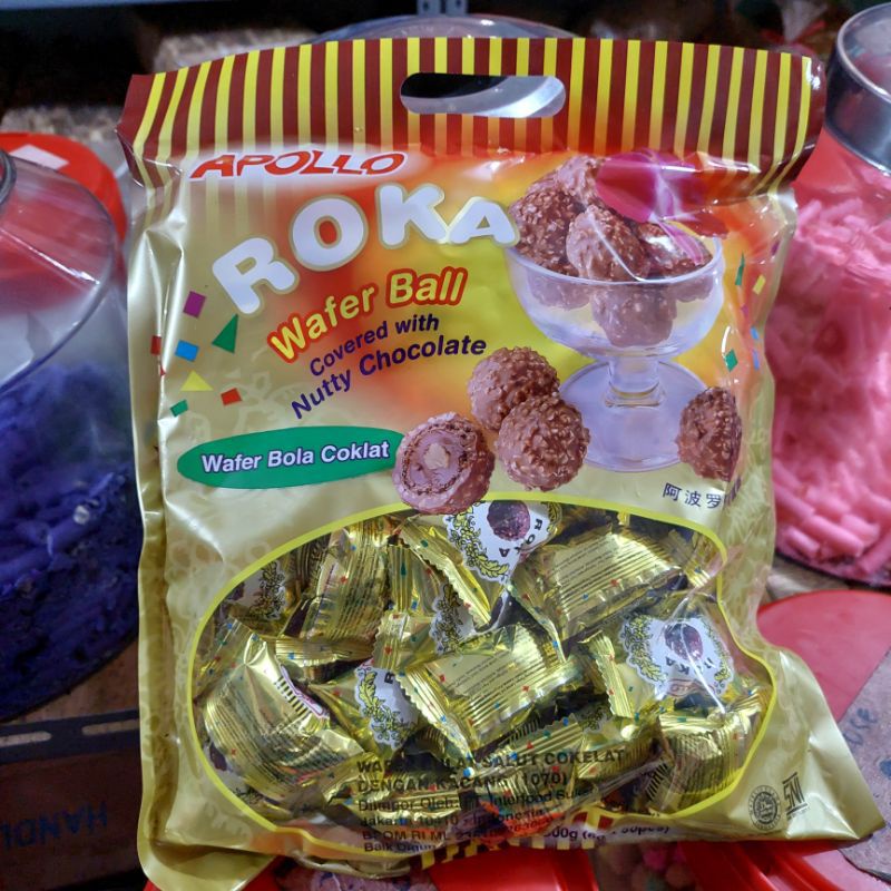 

wafer bola coklat roka isi 50