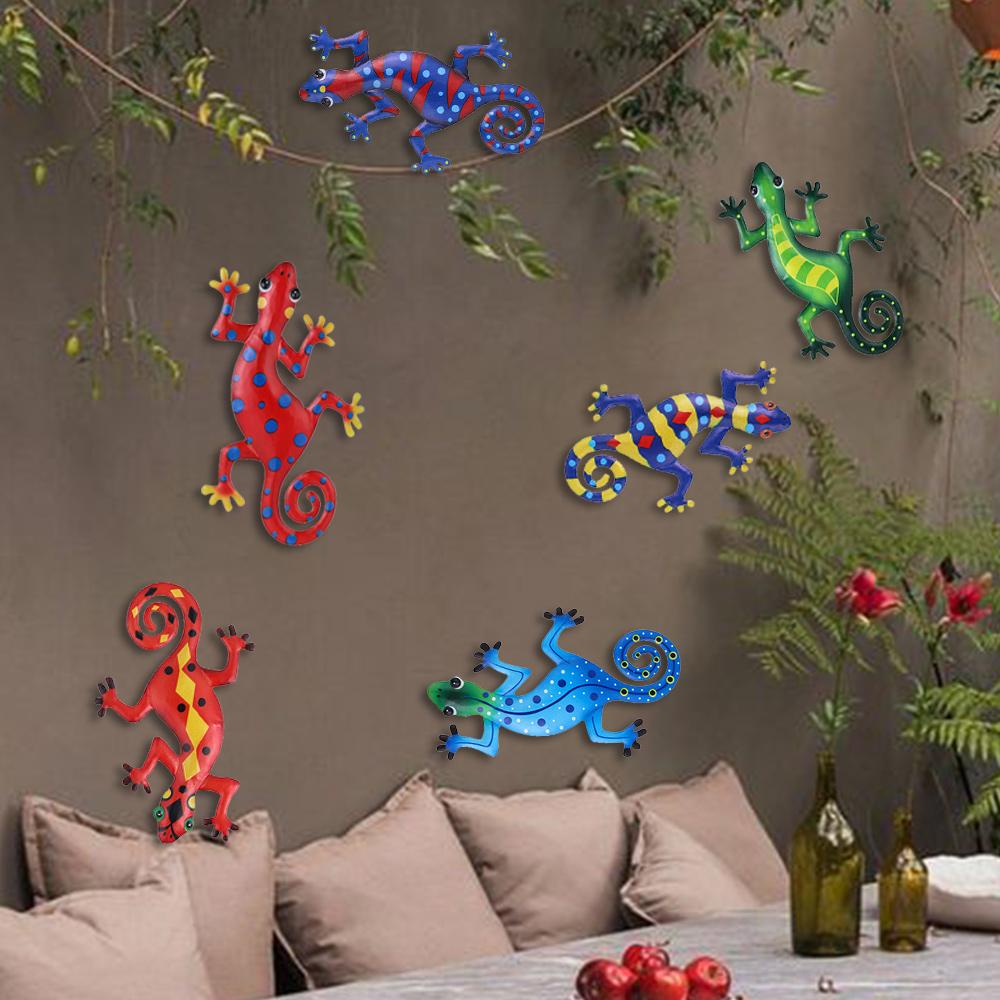 Solighter Metal Gecko Kamar Tidur Patung Inspiratif Indoor Outdoor Art Craft Statues