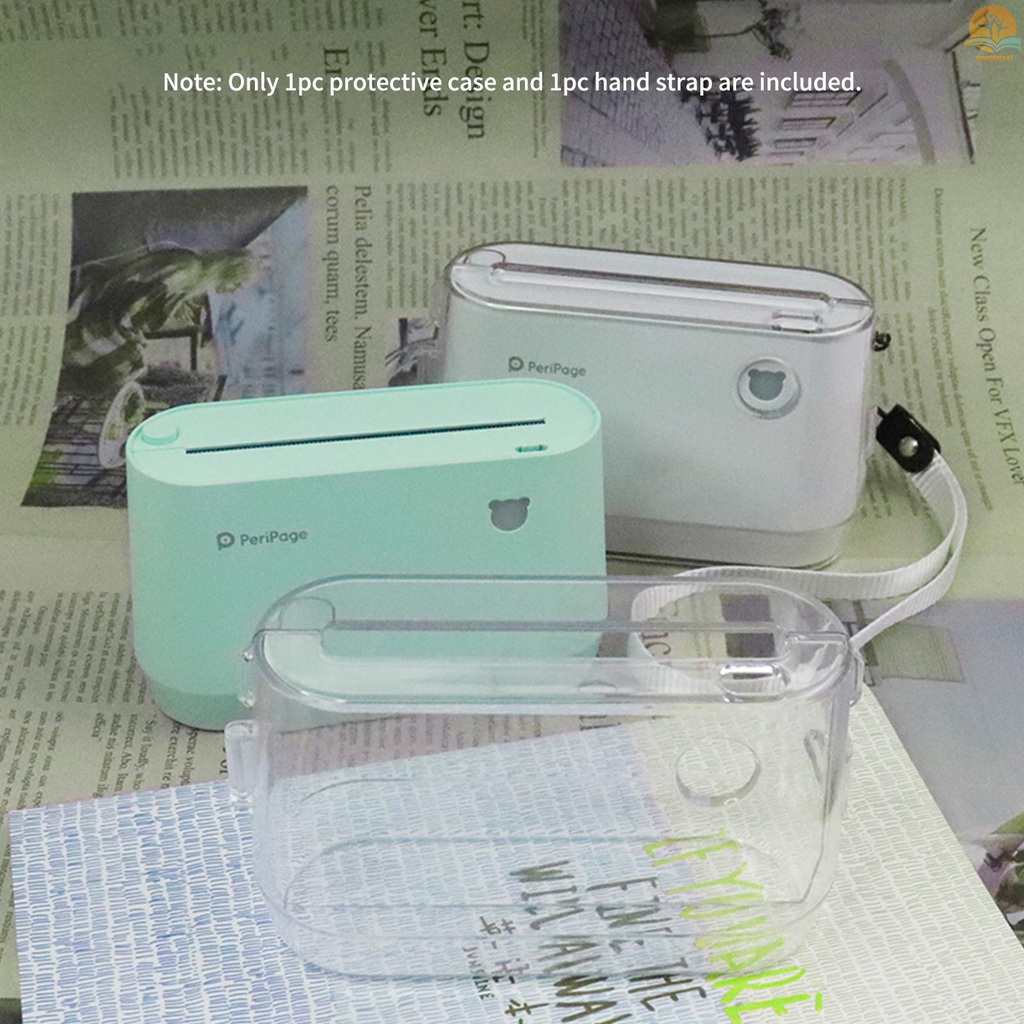 Case Pelindung Transparan Dengan Tali Tangan Portabel Untuk Printer Thermal Label A9 / A9S / A9 Pro / Q9S