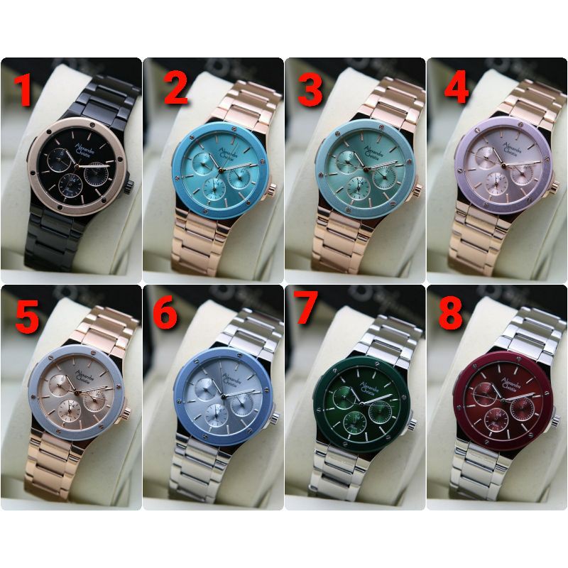 ORIGINAL GARANSI RESMI JAM TANGAN WANITA ALEXANDRE CHRISTIE CEWEK RANTAI ALEXANDER CRISTIE AC ECSI