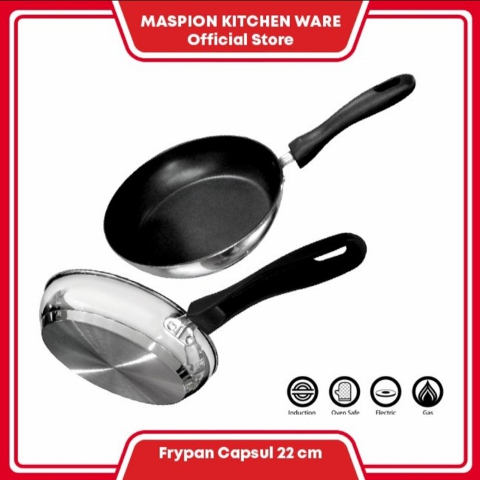 Frypan Capsul 22cm Frypan Stainless Steel Dengan Lapisan Teflon