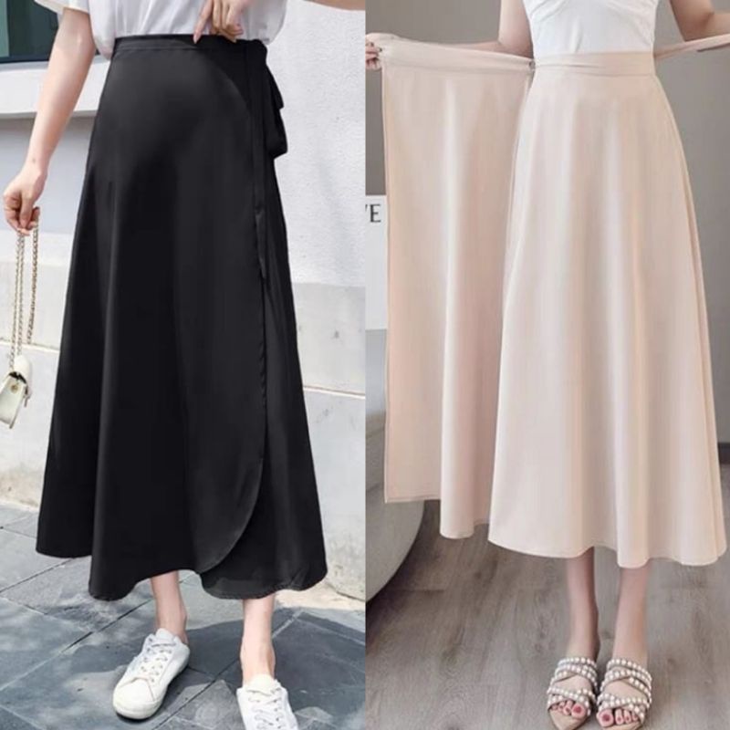 ROK WANITA SKIRT TRAP (BAHAN KATUN SHAKILA)