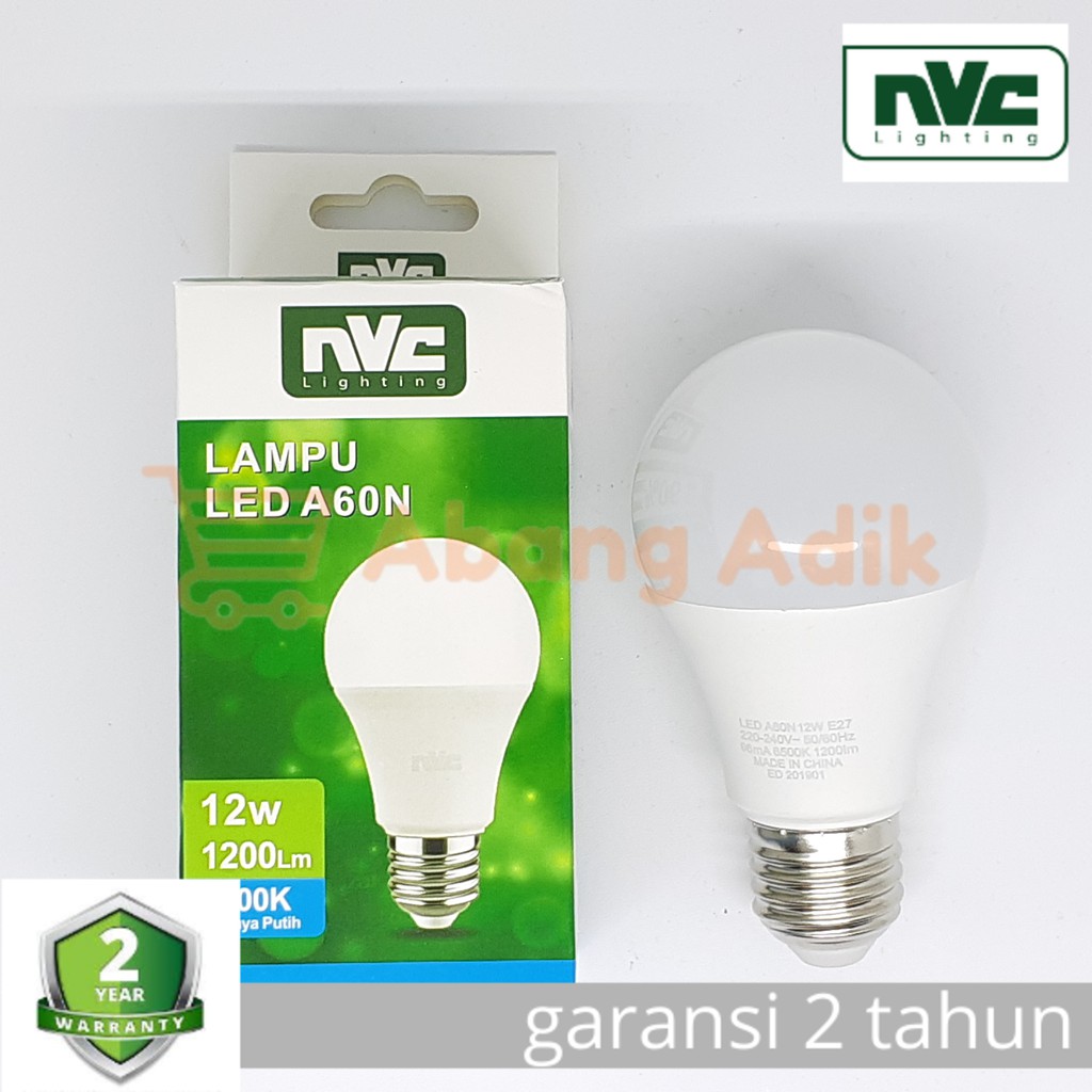 NVC-A60N 12w 12 watt Lampu LED Bohlam Putih Daylight Garansi 2 tahun