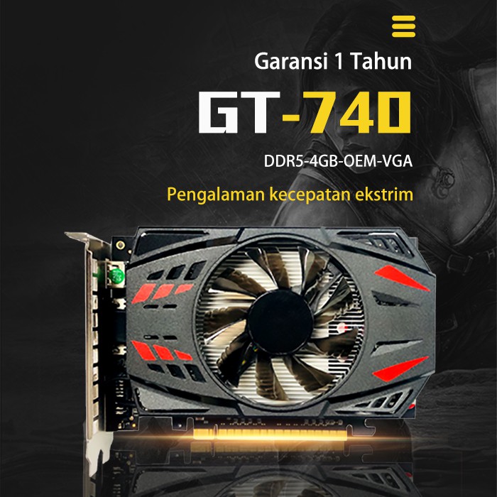 VGA Qwerty Geforce GT740 4GB DDR5 128BIT VGA DDR5 4GB