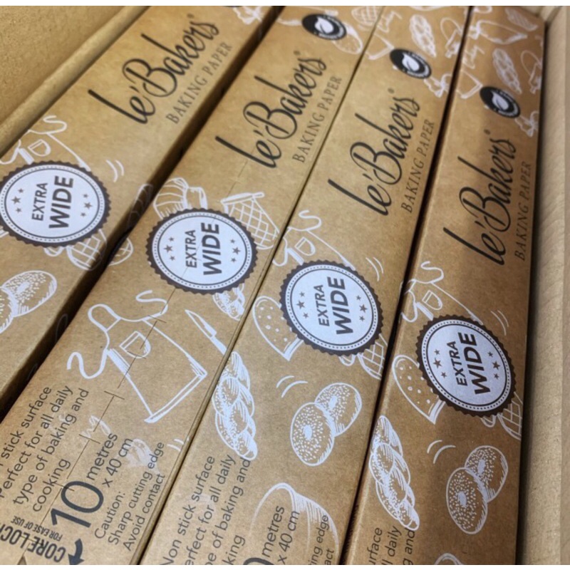 Le Bakers Baking Paper 40cm x 10 m Brown Coklat Kertas Roti