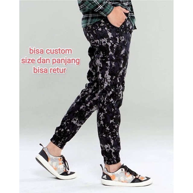 B&D_CELANA JOGGER LORENG PREMIUM|\/JOGGER CUSTOM SIZE DAN PANJANG/CELANA PANJANG PRIA MODEL JOGGER L