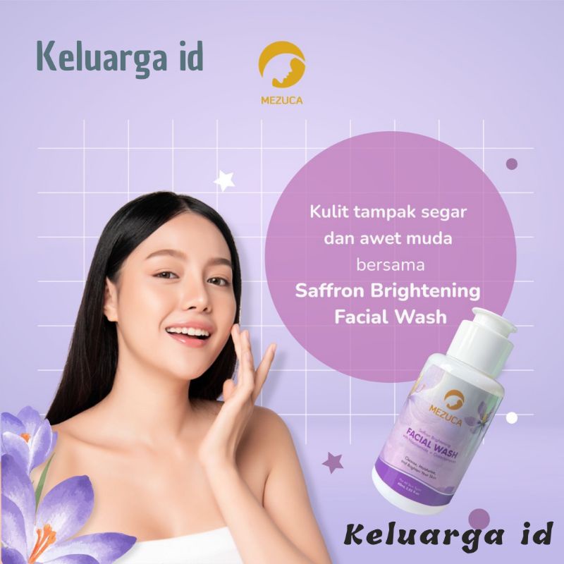 ❤ MEZUCA PAKET ❤ Kombo Hemat Facial Wash + Serum + Facemist Saffron - Keluarga id