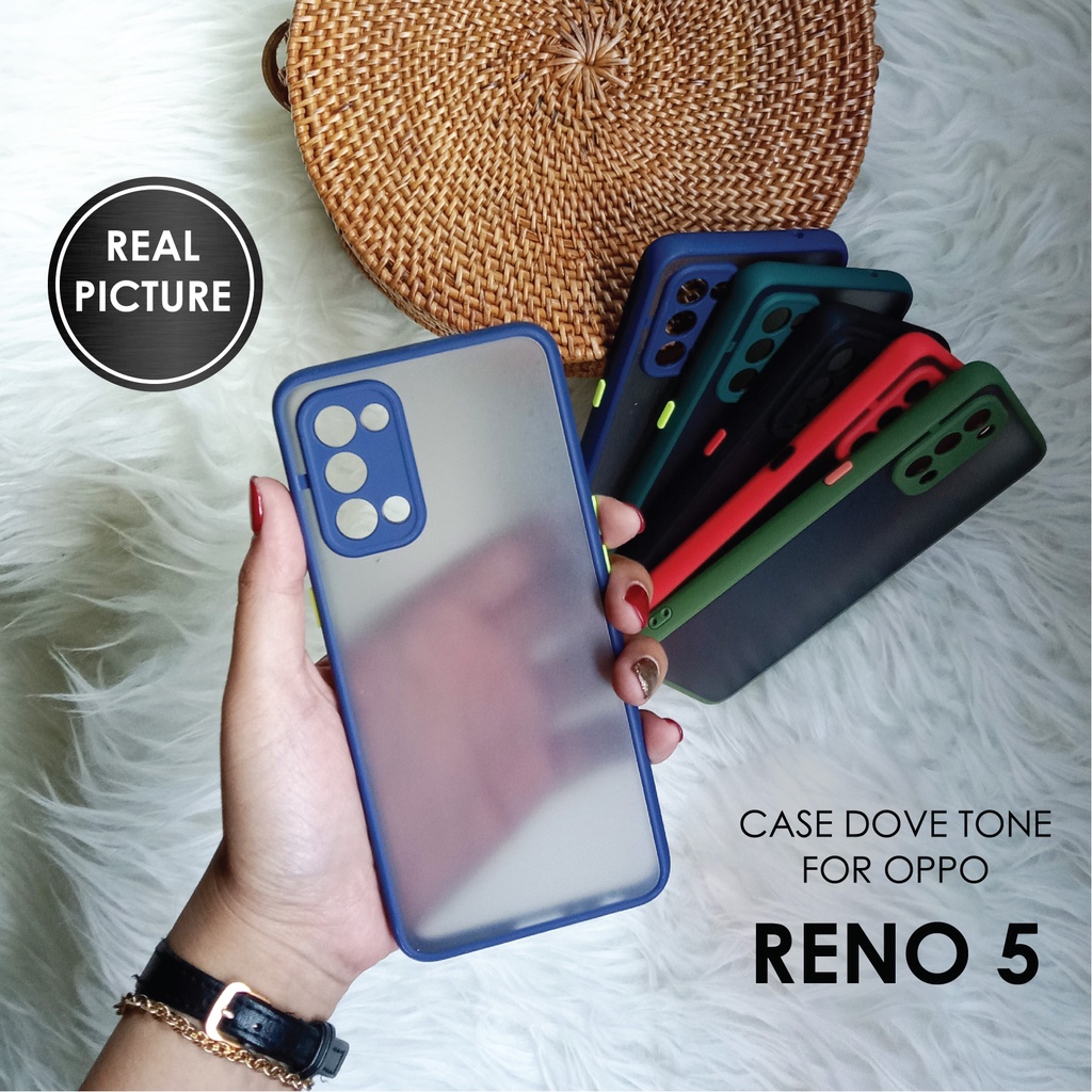 CASE HP OPPO RENO 5 SOFTCASE DOVE MATTE PLUS PELINDUNG CAMERA