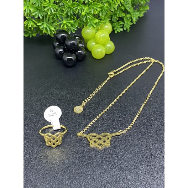 Set Kalung Cincin Titanium Asli (Ready)