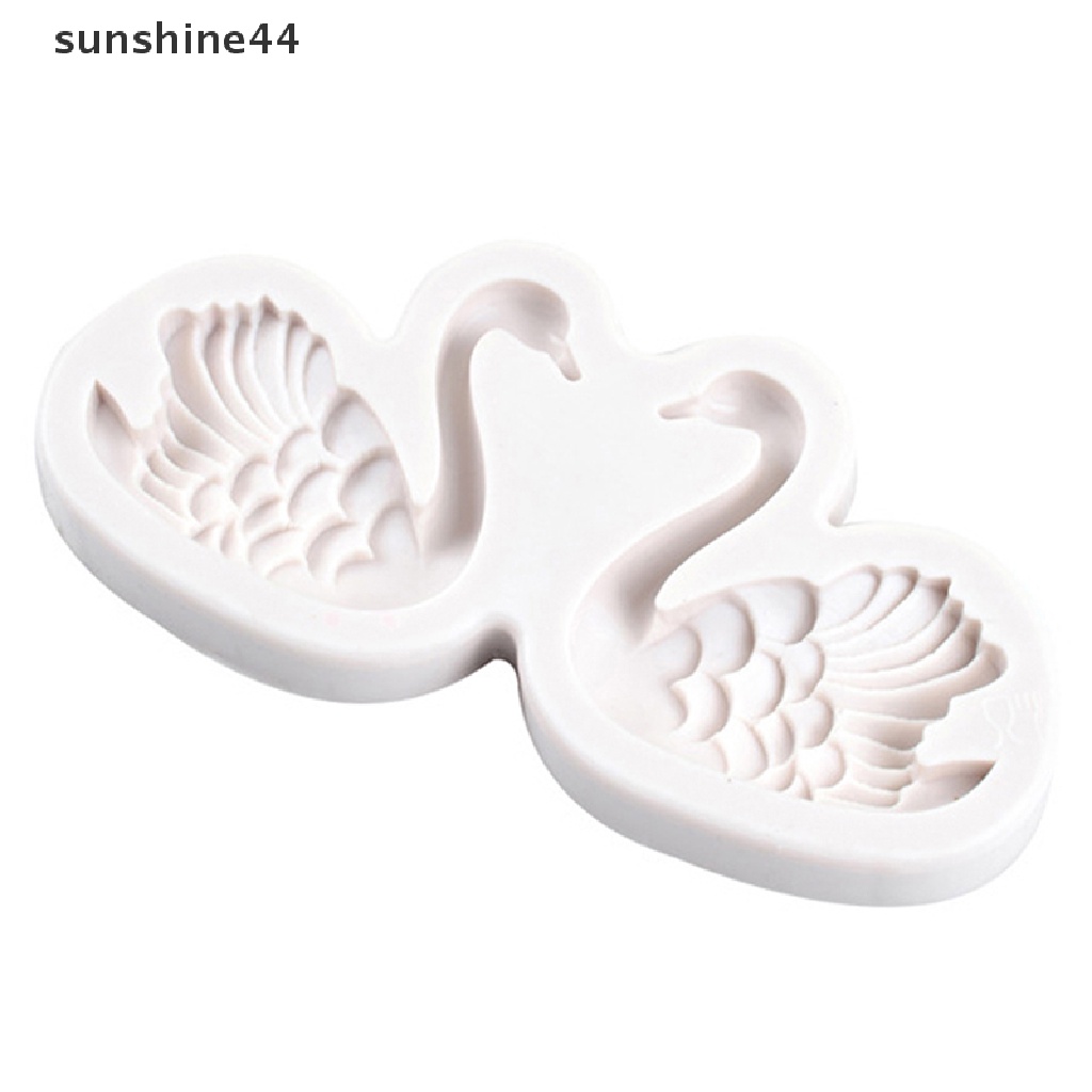 Sunshine Cetakan Silikon Bentuk Pasangan Angsa Untuk Fondant / Sabun