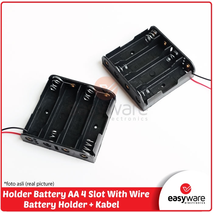 HOLDER BATTERY AA 4 SLOT DUDUKAN BATERAI AA ISI 4 KOTAK BATERAI