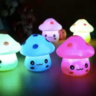 Lampu Dekorasi Lucu Lampu Tidur LED Karakter Baymax Kelinci Jamur Lampu Hias Kamar